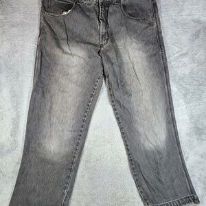Ice City Distressed Jeans Men's Size 40x32 Black Acid Wash Straight Fit